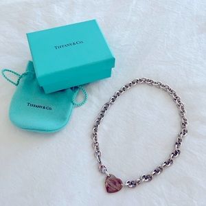Return To Tiffany Heart Tag Chain Link Choker